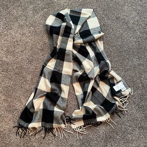 J. Crew Black and Cream Buffalo Check Scarf